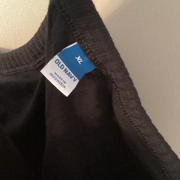 OLD NAVY SIZE XL BLACK RIB KNIT HALTER MIDI DRESS WITH SIDE SLITS - Picture 6 of 7